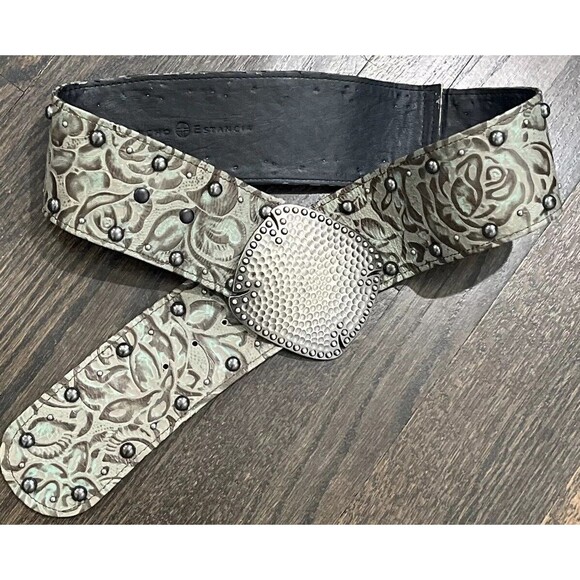 Rancho Estancia Belt Size S Rancho Estancia Leather Western Cowgirl Belt Size S Studded  main image 2